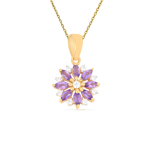 BUY 925 SILVER WITH AFRICAN AMETHYST GEMSTONE PENDANT